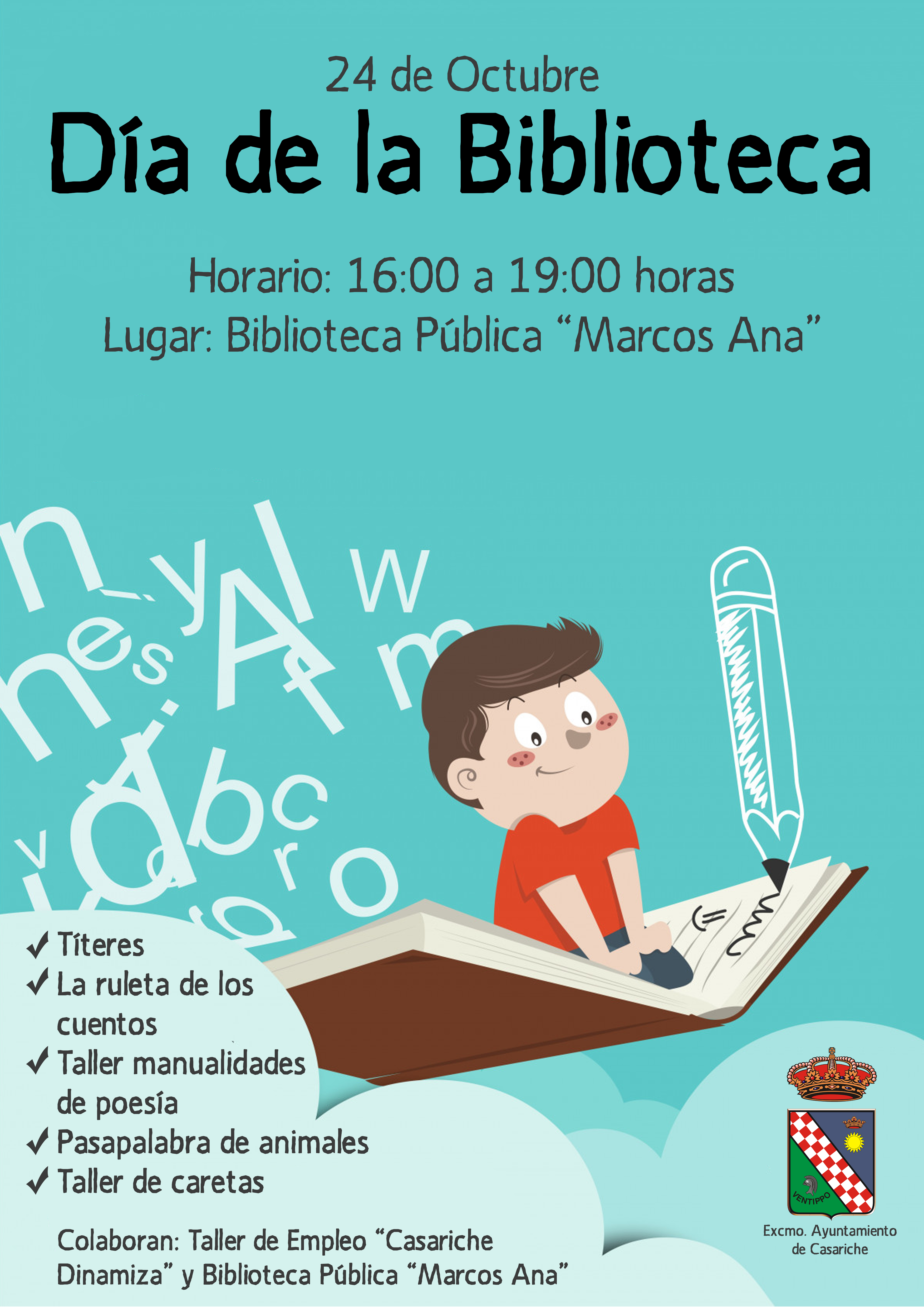 transportar vacío Memorizar Casariche conmemorará el «Día de la Biblioteca» con actividades para los  niños – Excmo. Ayuntamiento de Casariche (Sevilla)